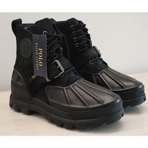 Polo Ralph Lauren Men Sz 8D Black Oslo High Waterproof Leather-Suede Boots $188